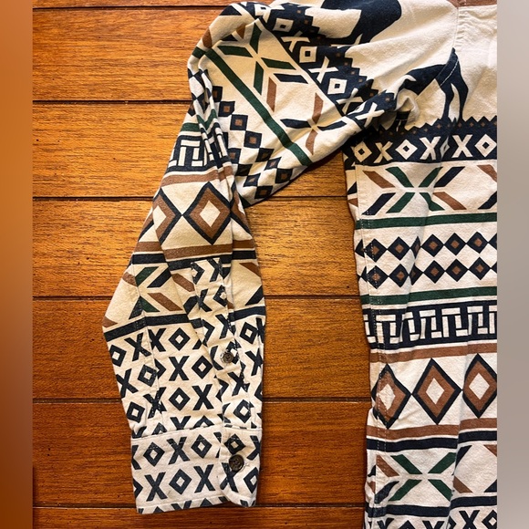 Chaps 1978 Ralph Lauren Aztec Moose Pattern Button Down - Picture 6 of 9